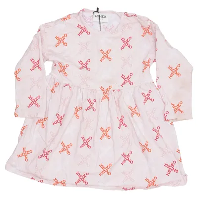 Dress (Pink, Red) from Kenzo Kids Cotton, Elastane