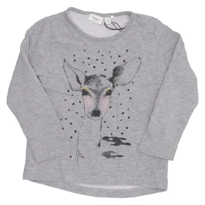 Langærmet t-shirt (Grå) fra Name It Minimize Bomuld, Viscose