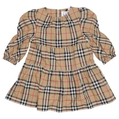 Kjole (Beige, Sort, Rød) fra Burberry Bomuld, Elastan