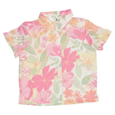 Kortærmet skjorte (Pink, Grøn, Gul) fra Kids by NA-KD Polyester