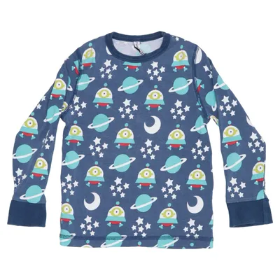 T-shirt à manches longues (Bleu, Multicolore) de Maxomorra Coton, Élasthane