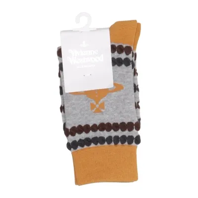 Socks (Gray, Brown, Yellow) from Vivienne Westwood Accessories Cotton, Nylon, Polyurethane