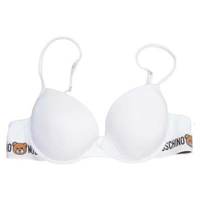 Bra (White, Brown) from Moschino Cotton, Elastane, Polyester