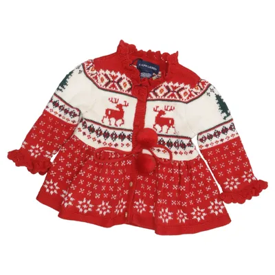 Klänning (Röd, Vit, Flerfärgad) från Ralph Lauren Akryl, Bomull, Polyamid, Ull