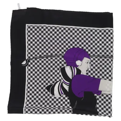 Neckerchief (Black, White, Purple) from Renard Silk