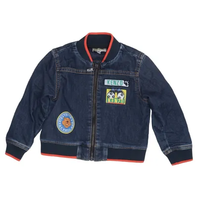 Denim jacket (Blue) from Kenzo Kids Cotton, Elastane, Polyester