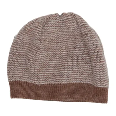 Beanie (Brown, Beige) from Disana Wool