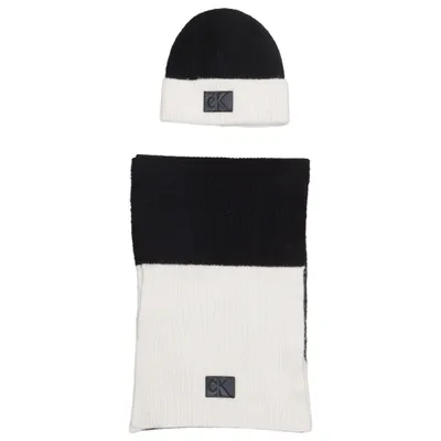 Beanie (Zwart, Wit) van Calvin Klein Jeans Acryl, Katoen, Elastaan, Polyamide, Wol