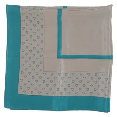 Mouchoir (Turquoise, Beige) Soie