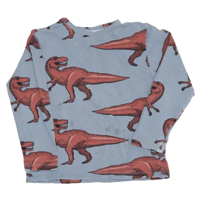 Langarmshirt (Blau, Braun) von The Striped Cat Elasthan, Bio-Baumwolle