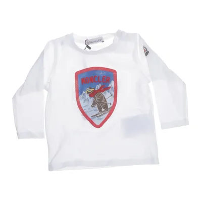 Lange mouwen shirt (Maglia T-Shirt) van Moncler Acryl, Katoen, Elastaan, Wol