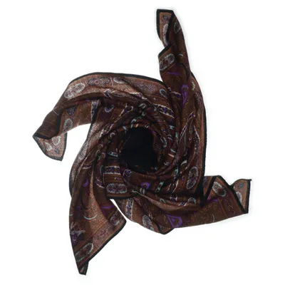Neckerchief (Brown, Multicolored) from Kenzo Wool, Silk