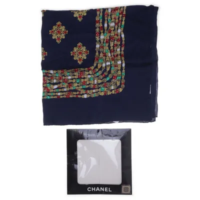 Halsdoek (Blauw, Meerkleurig) van Chanel Zijde