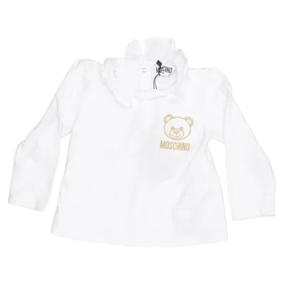 Långärmad t-shirt (Vit) från Moschino Baby Bomull, Elastan, Polyester