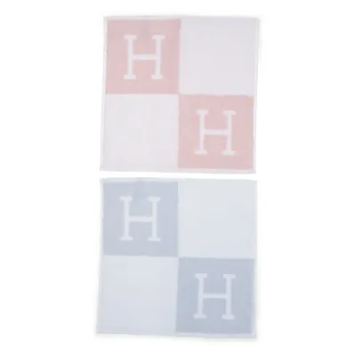 Serviette (Blanc, Gris) de Hermès Coton