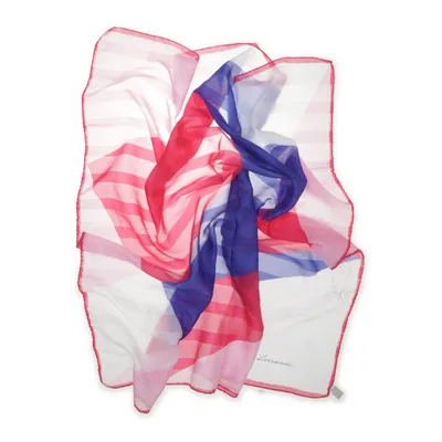 Sjal (Blå, Pink, Hvid) fra Leonardi Polyester