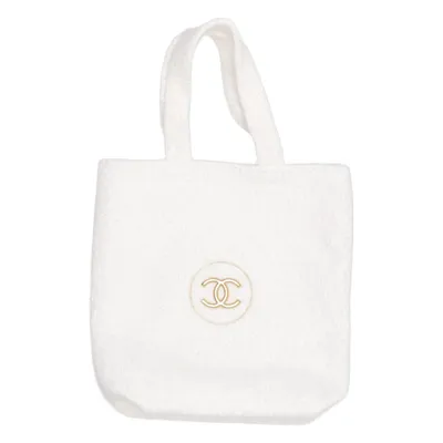 Sac à main (Blanc, Argent) de Chanel Beauté Nylon, Polyester recyclé