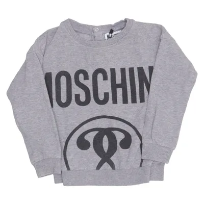 Sweatshirt (Gray, Black) from Moschino Baby Cotton, Elastane