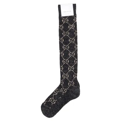 Knee socks (Black, Gold) from Gucci