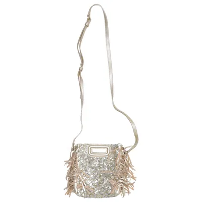 Sac à bandoulière (Or, Beige) de Maje Coton, Cuir, Polyester