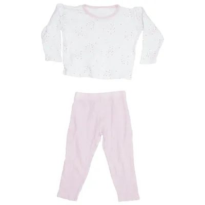 Pyjamas (Vit, Rosa) från Dimo Bomull