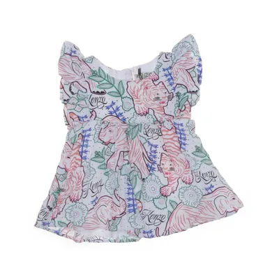 Jurk (Wit, Meerkleurig) van Kenzo Kids Katoen, Viscose