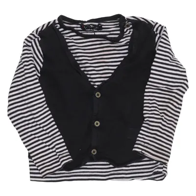 Long sleeve T-shirt (Black, White) from Pytteliten Cotton