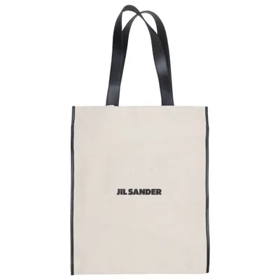 Sac en toile (Beige, Noir) de Jil Sander Acrylique, Coton