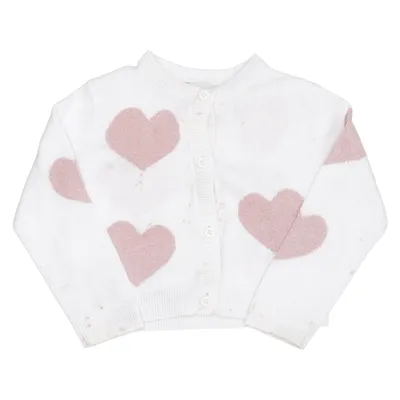 Cardigan (Blanc, Rose) de Stella McCartney Kids Coton, Polyester, Laine