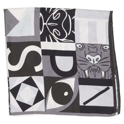 Neckerchief (Gray, White, Black) from Kenzo Silk