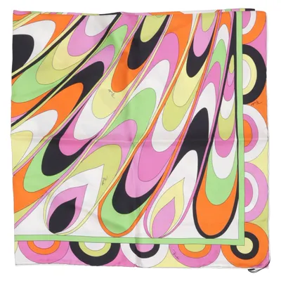 Halstuch (Orange, Grün, Pink, Mehrfarbig) von Emilio Pucci Seide