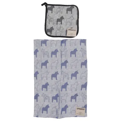 Kitchen towel (Gray, Black) from Spegels Cotton, Linen