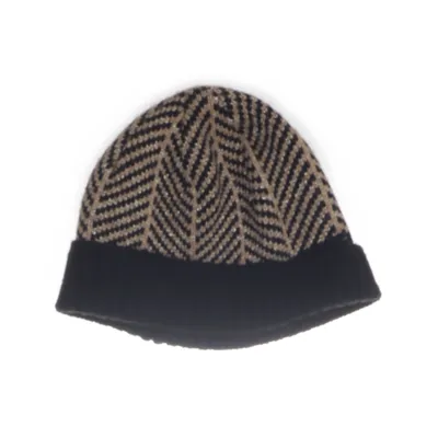 Beanie (Black, Gold) from Calvin Klein Acrylic, Metallic fiber, Polyester