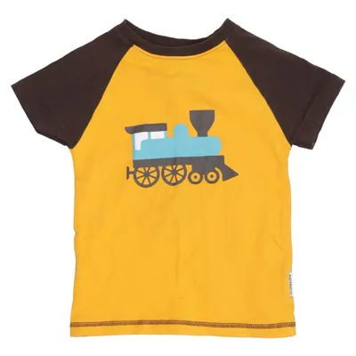 T-shirt (Geel, Bruin) van Maxomorra Katoen, Elastaan
