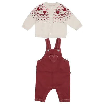 Sæt (Beige, Rød) fra Petit Bateau Bomuld, Uld
