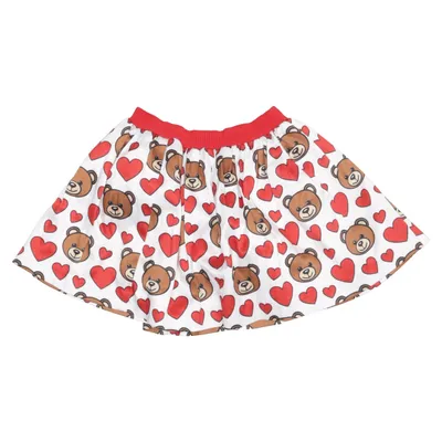 Kjol (Vit, Röd, Brun) från Moschino Baby Bomull, Elastan, Polyester