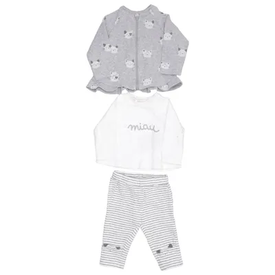 Set (Grijs, Wit) van Mayoral Newborn Katoen, Elastaan, Polyester
