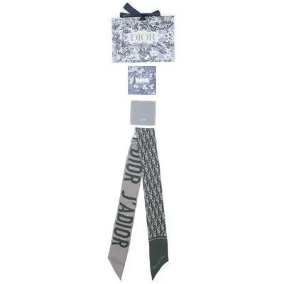 Neckerchief (Green, Beige) from Christian Dior Silk