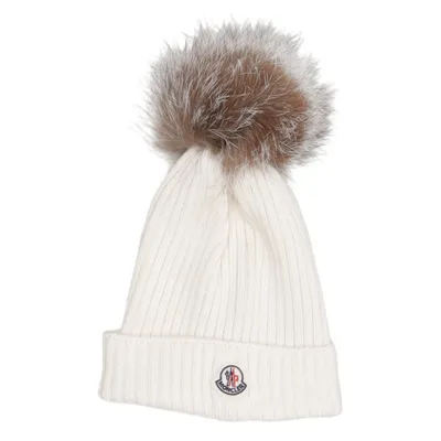Pompon muts (Berretto) van Moncler Vossenbont, Wol