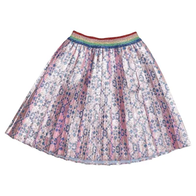 Nederdel (Pink, Blå, Flerfarvet) fra Gucci Bomuld, Metallfiber, Polyamid, Viscose
