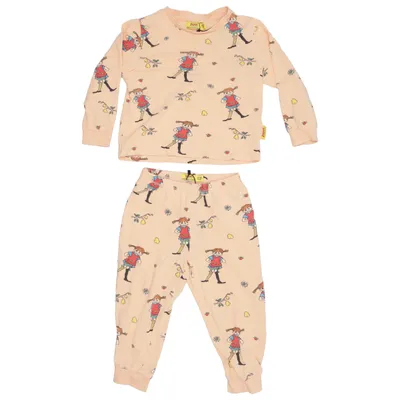 Pyjamasz (Orange, Flerfarvet) fra Pippi Långstrump Bomuld, Elastan