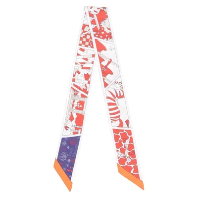 Halsdoek (Wit, Rood, Meerkleurig) van Hermès Zijde