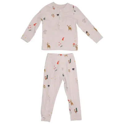 Pyjamas (Beige, Flerfärgad) från Liewood Elastan, Ekologisk bomull