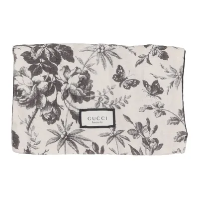 Toilet bag (Beige, Black) from Gucci Beauty Linen, Polyester