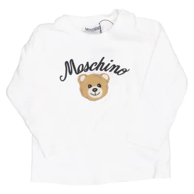 Långärmad t-shirt (Vit) från Moschino Baby Bomull, Elastan, Polyester