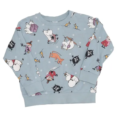 Collegetröja (Blå, Flerfärgad) från Moomin by Lindex Bomull, Elastan
