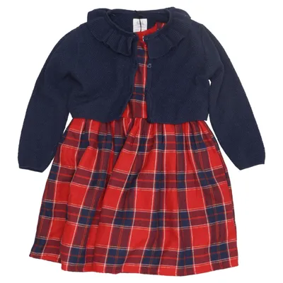Jurk (Rood, Blauw, Meerkleurig) van Baby C&A Katoen, Metallvezel, Polyester