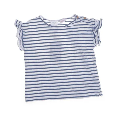 T-shirt (Weiß, Blau) von Zara Baumwolle