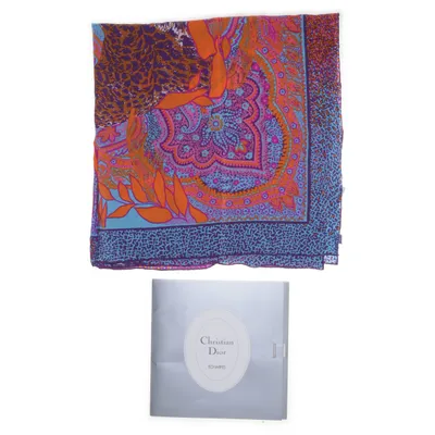 Halsdoek (Blauw, Meerkleurig) van Christian Dior Zijde
