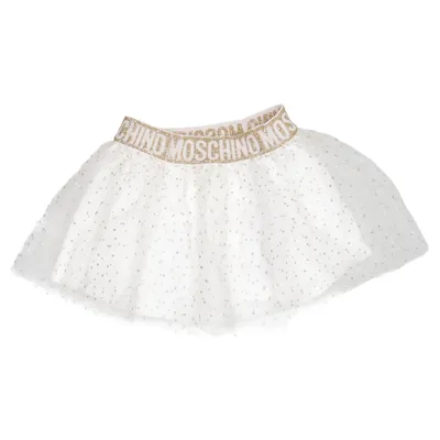 Tyllkjol (Vit, Guldfärgad) från Moschino Baby Bomull, Elastan, Polyester